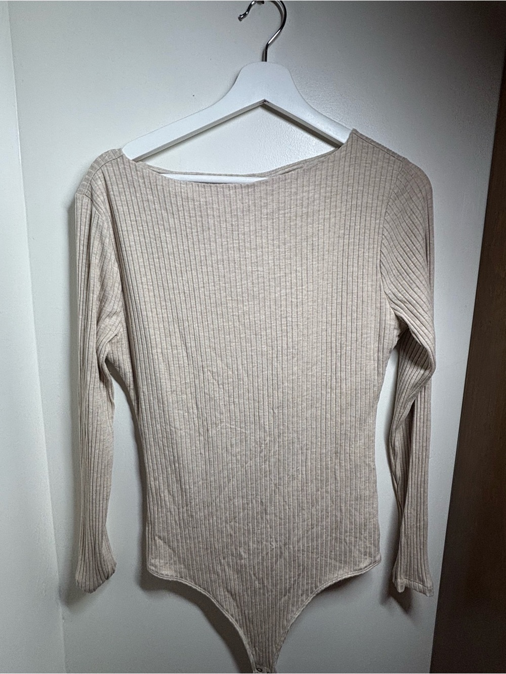Abercrombie & Fitch Neutral Ribbed Beige Top